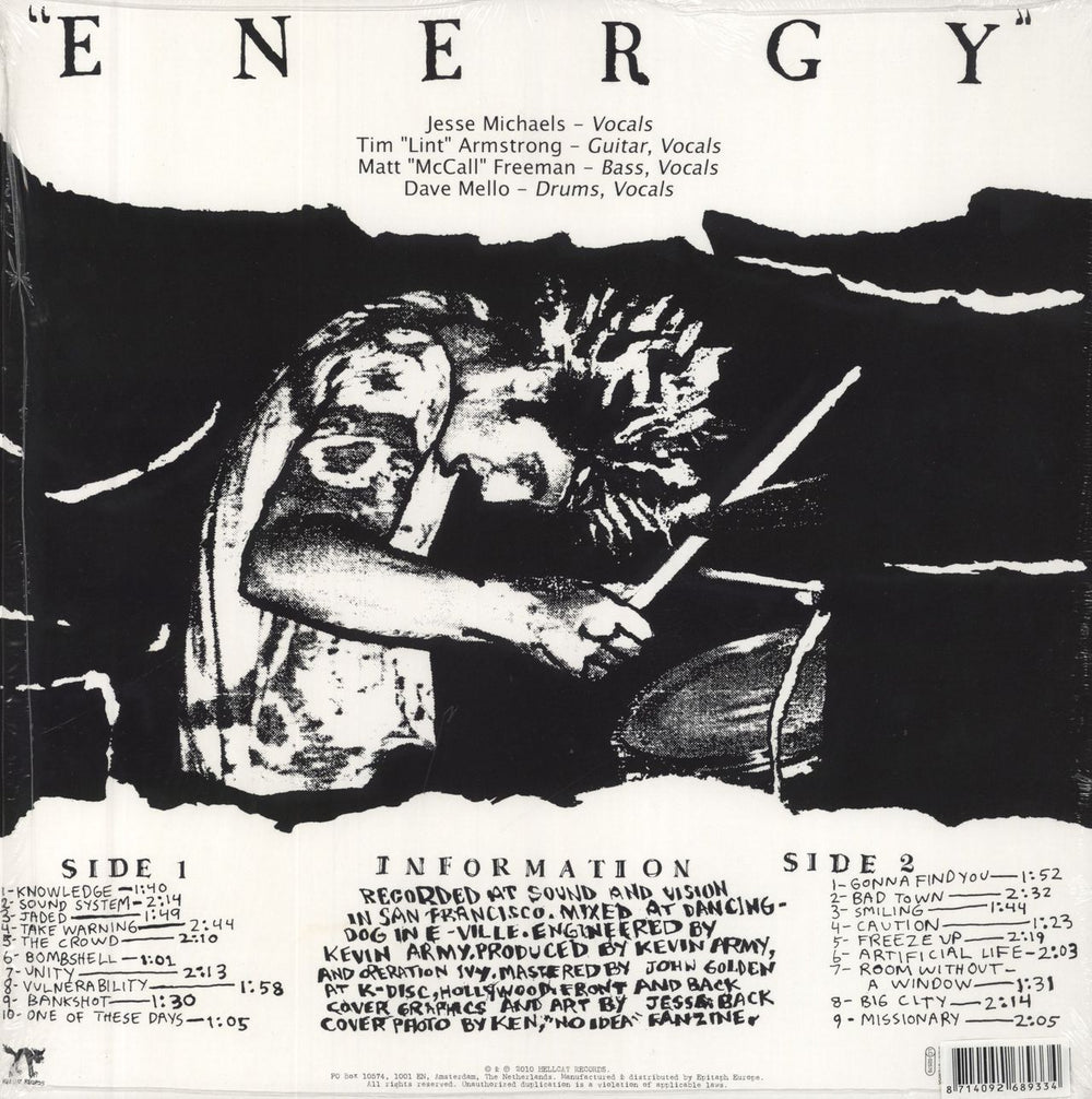 Operation Ivy Energy - Black/White Vinyl UK vinyl LP album (LP record) 8714092689334
