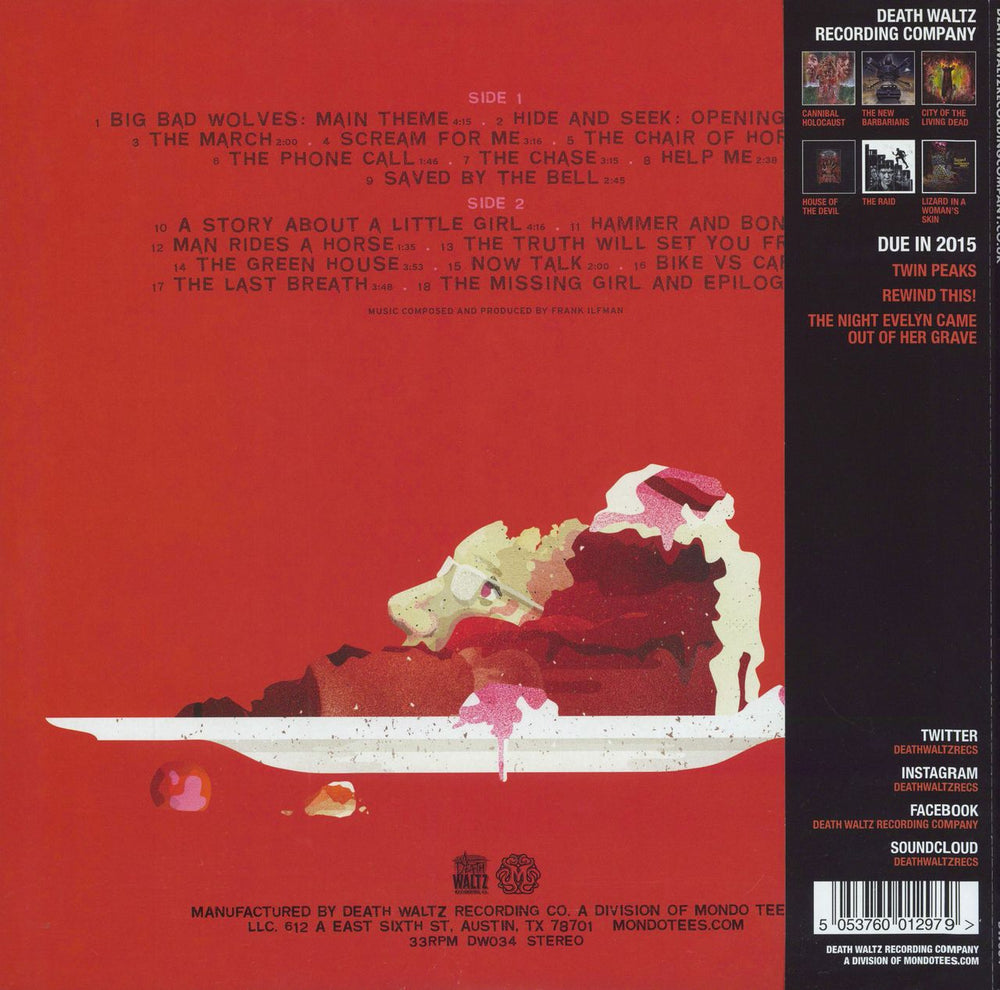 Original Soundtrack Big Bad Wolves - Pink with Red/White Splatter