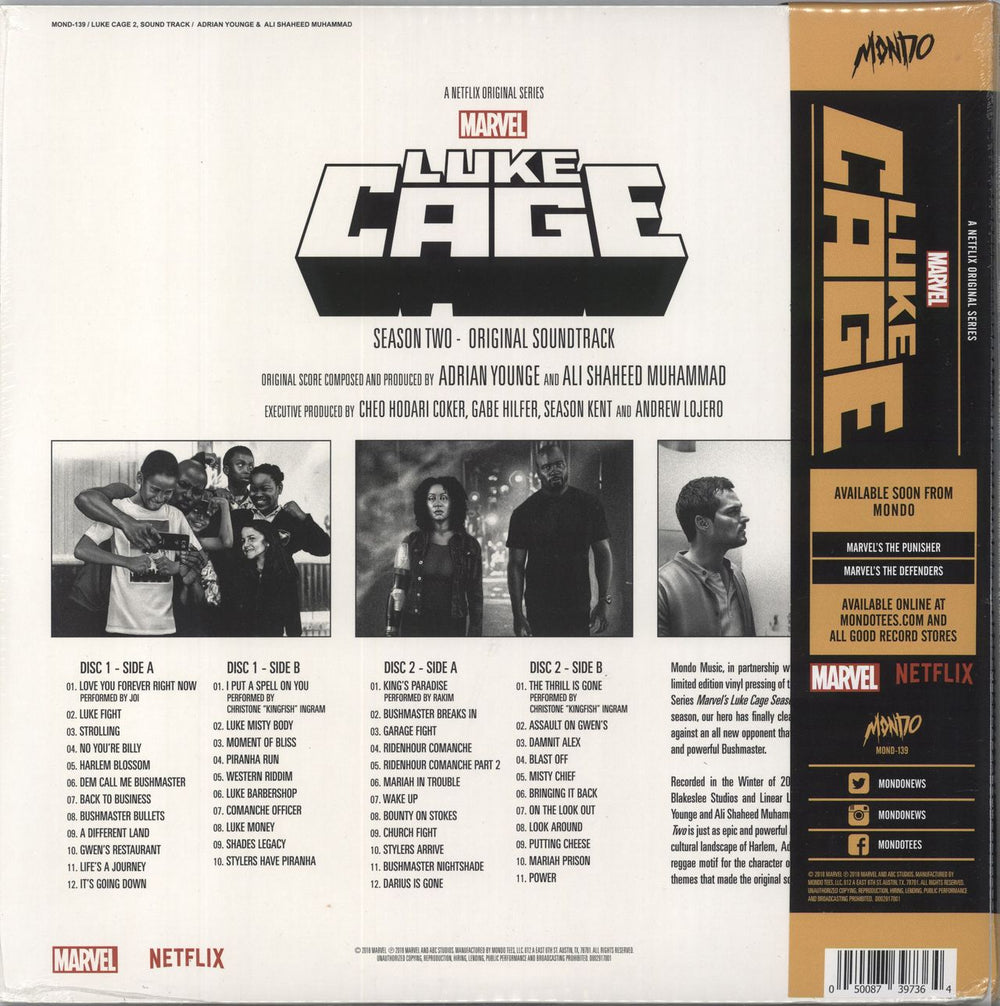 Original Soundtrack Marvel's Luke Cage Season Two - 180gram - Sealed US 2-LP vinyl record set (Double LP Album) 050087397364