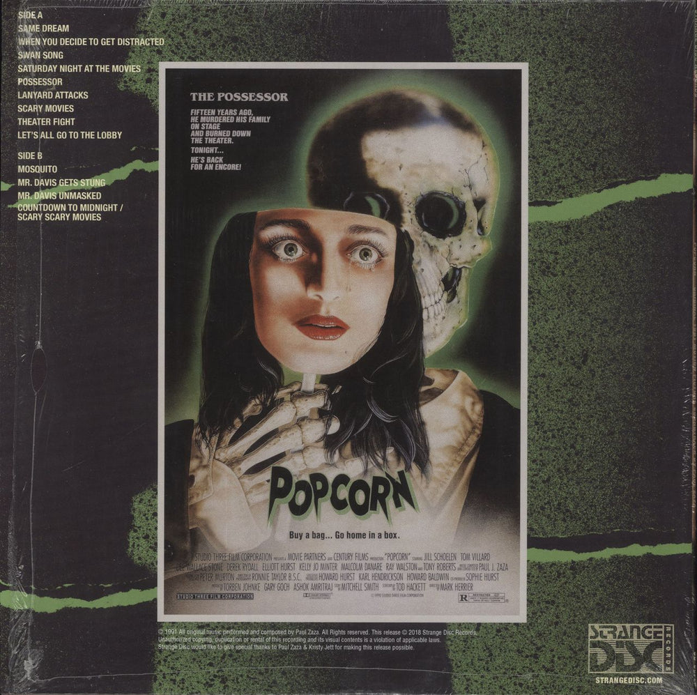 Original Soundtrack Popcorn (Original 1991 Motion Picture Soundtrack) - Popcorn Swirl Vinyl + Shrink US vinyl LP album (LP record)