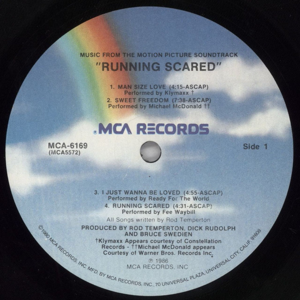 Original Soundtrack Running Scared US vinyl LP album (LP record) OSTLPRU826062