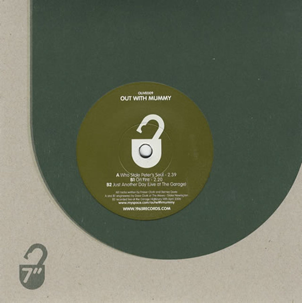 Out With Mummy Who Stole Peter's Soul? UK 7" vinyl single (7 inch record / 45) OLIVE009