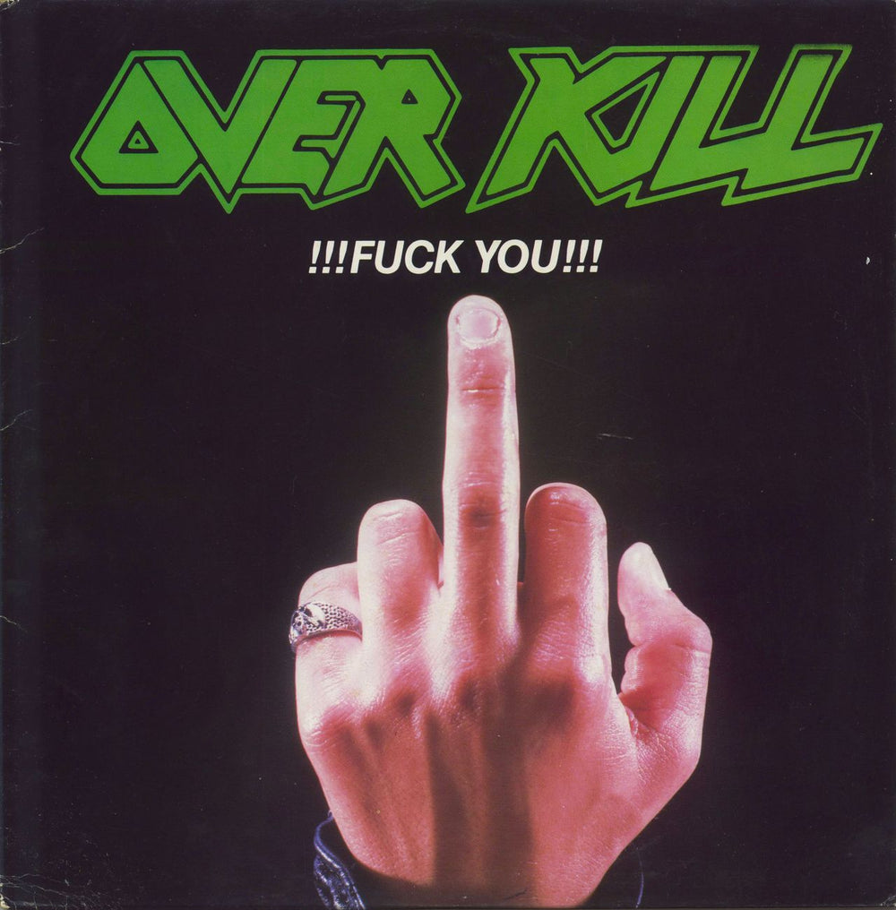 Overkill !!!Fuck You!!! - Green Titles US 12" vinyl single (12 inch record / Maxi-single) CAROL1345