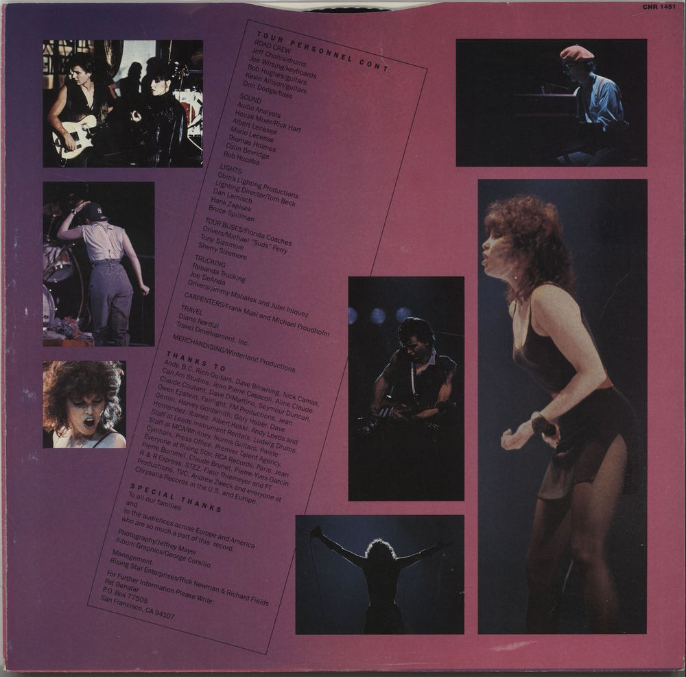 Pat Benatar Live From Earth + Inner UK vinyl LP album (LP record)