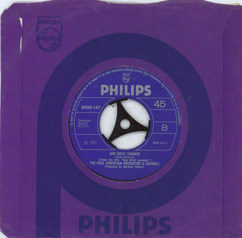 Paul Christian The Timeless Moment UK 7" vinyl single (7 inch record / 45)