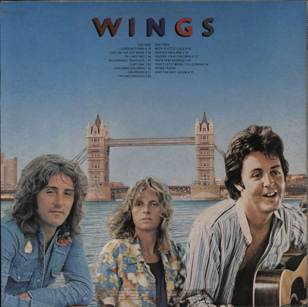 Paul McCartney and Wings London Town + Poster US vinyl LP album (LP record)