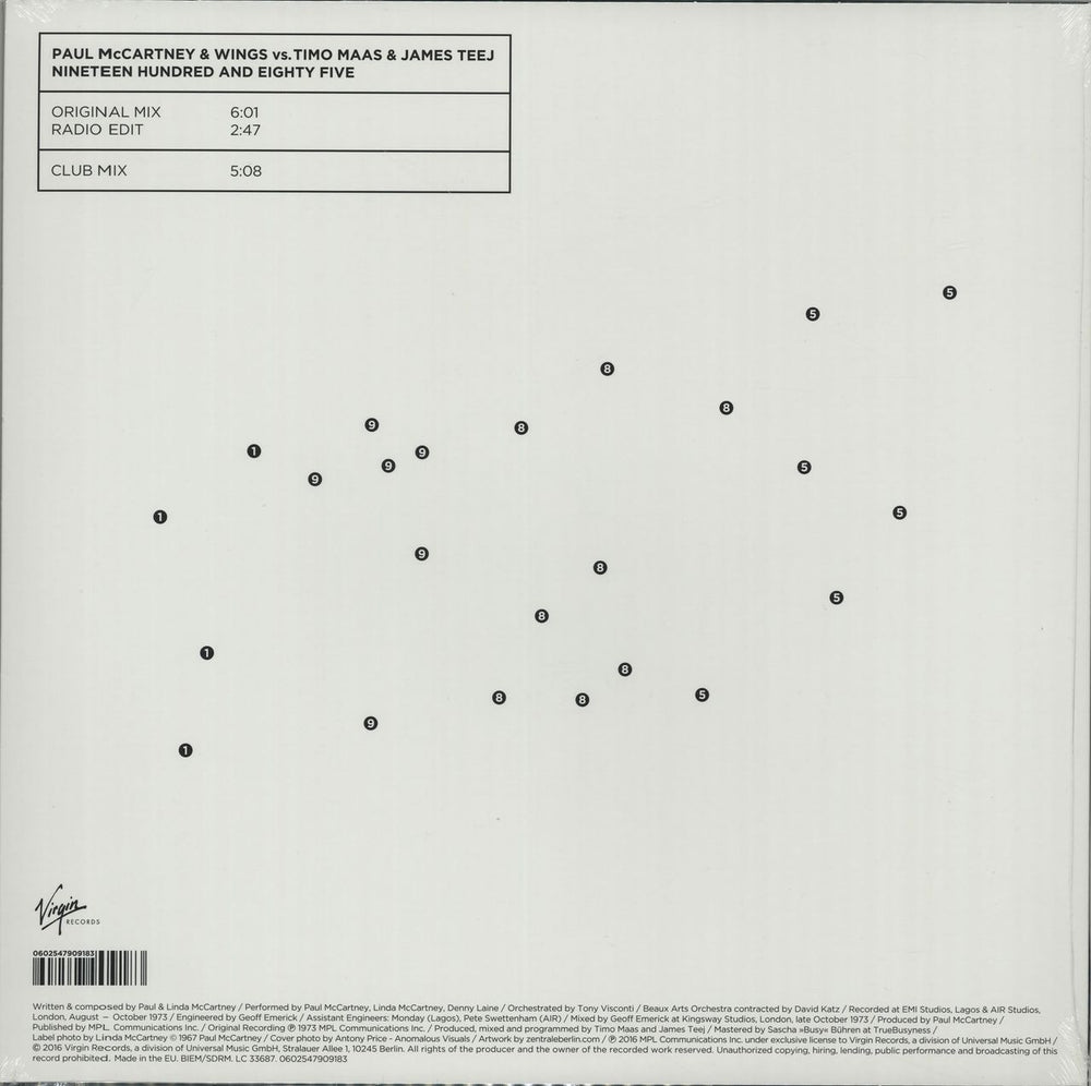 Paul McCartney and Wings Nineteen Hundred And Eighty Five - Remixes - Sealed UK 12" vinyl single (12 inch record / Maxi-single) MCC12NI653180