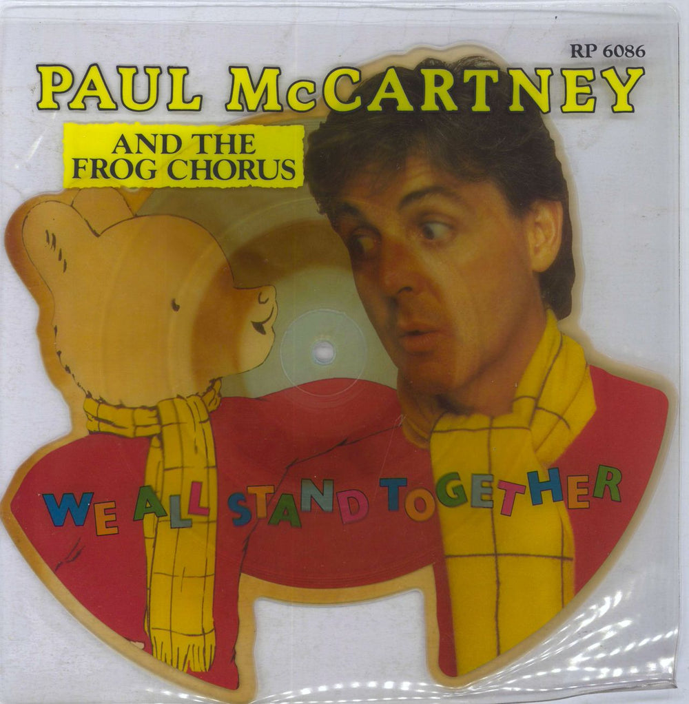 Paul McCartney and Wings We All Stand Together - Printed PVC Sleeve - EX UK shaped picture disc (picture disc vinyl record) RP6086