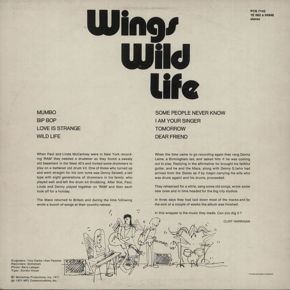 Paul McCartney and Wings Wild Life - 3rd UK vinyl LP album (LP record) MCCLPWI643448