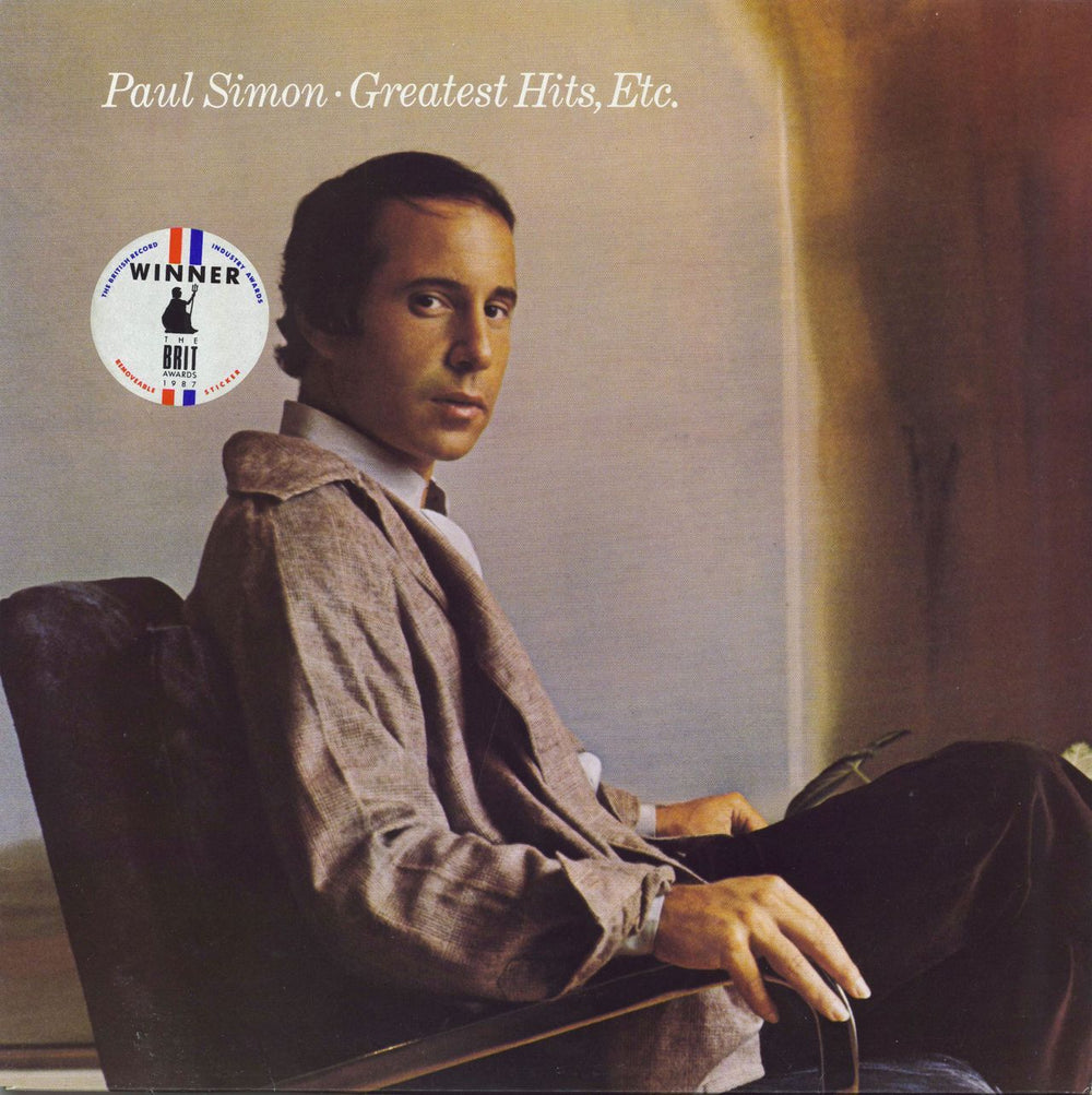 Paul Simon Greatest Hits, Etc. - Brit Awards sticker UK vinyl LP album (LP record) 4501661