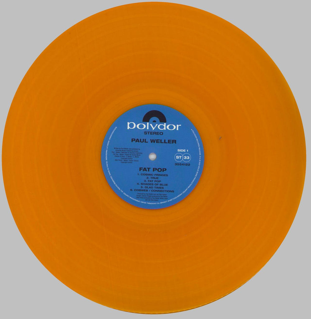 Paul Weller Fat Pop (Volume 1) - Orange Vinyl UK vinyl LP album (LP record) WELLPFA831259