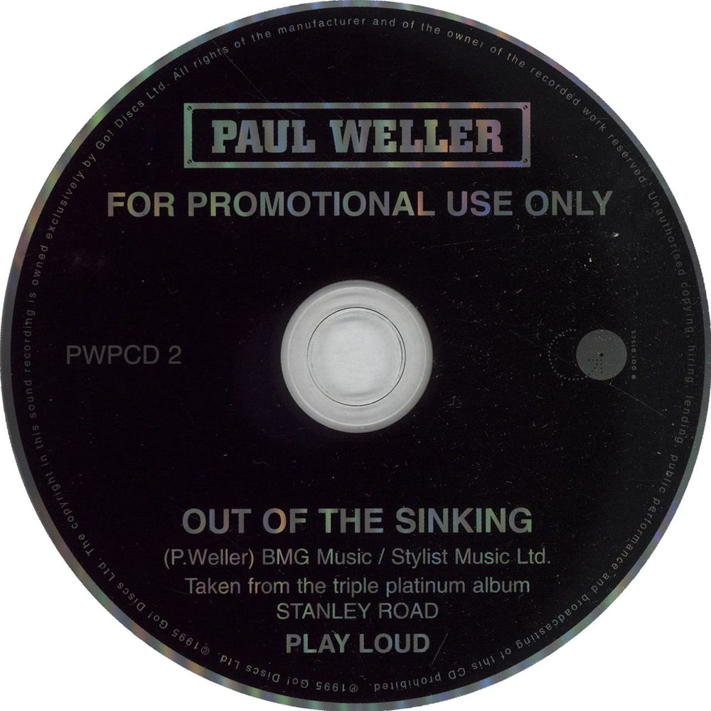 Paul Weller Out Of The Sinking UK Promo CD single (CD5 / 5") PWPCD2