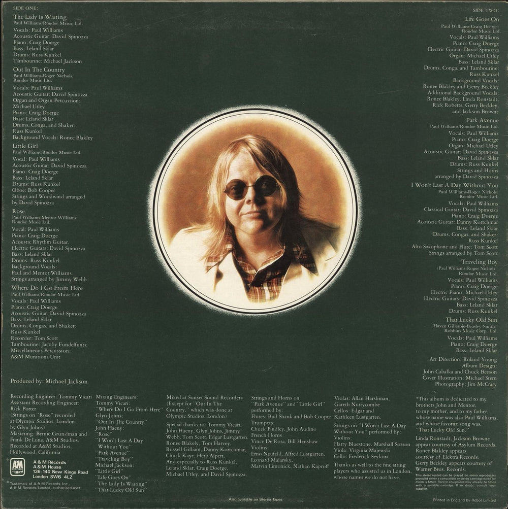 Paul Williams (US) Life Goes On UK vinyl LP album (LP record)