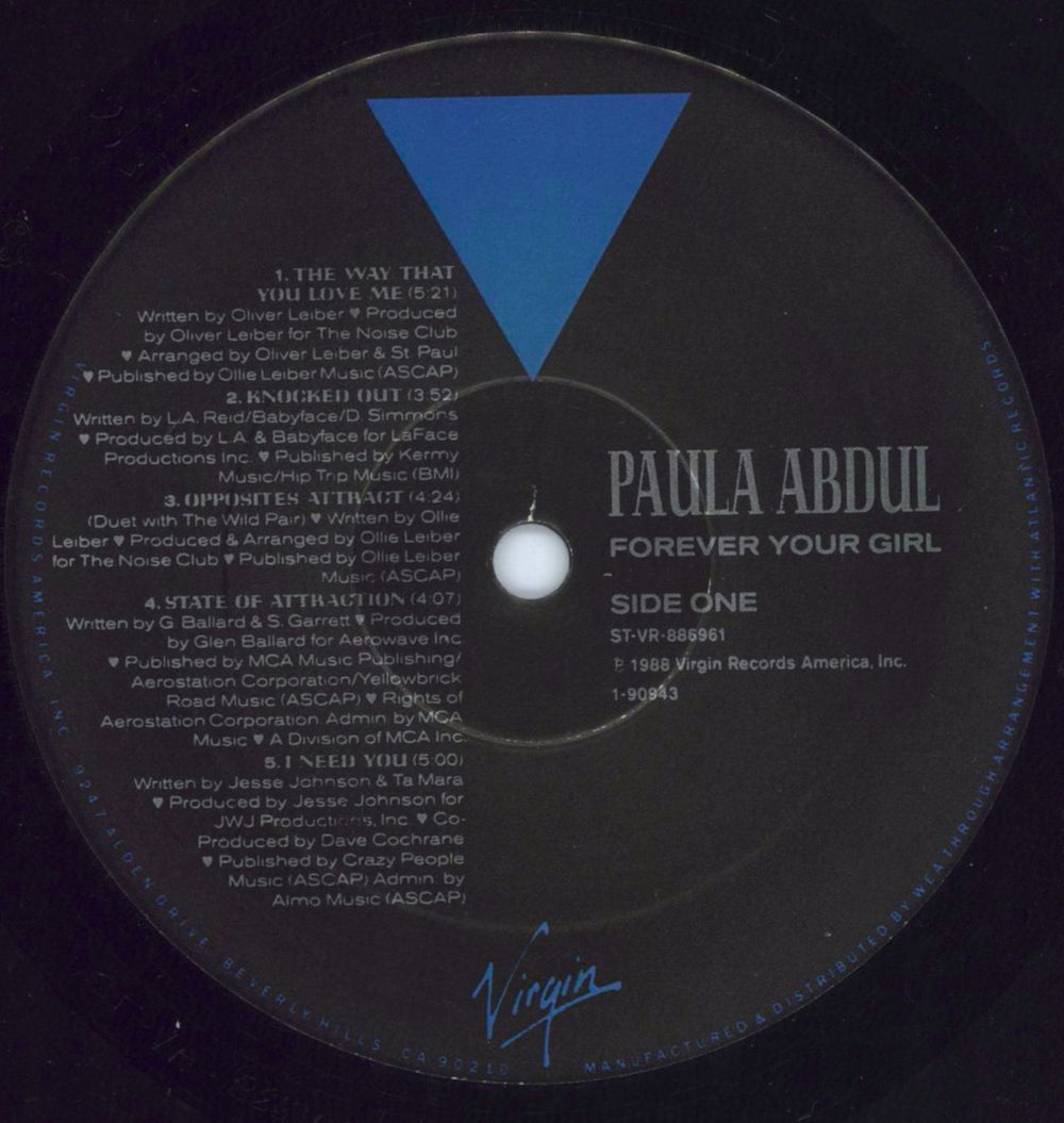Paula Abdul Forever Your Girl US vinyl LP album (LP record) ABDLPFO801821