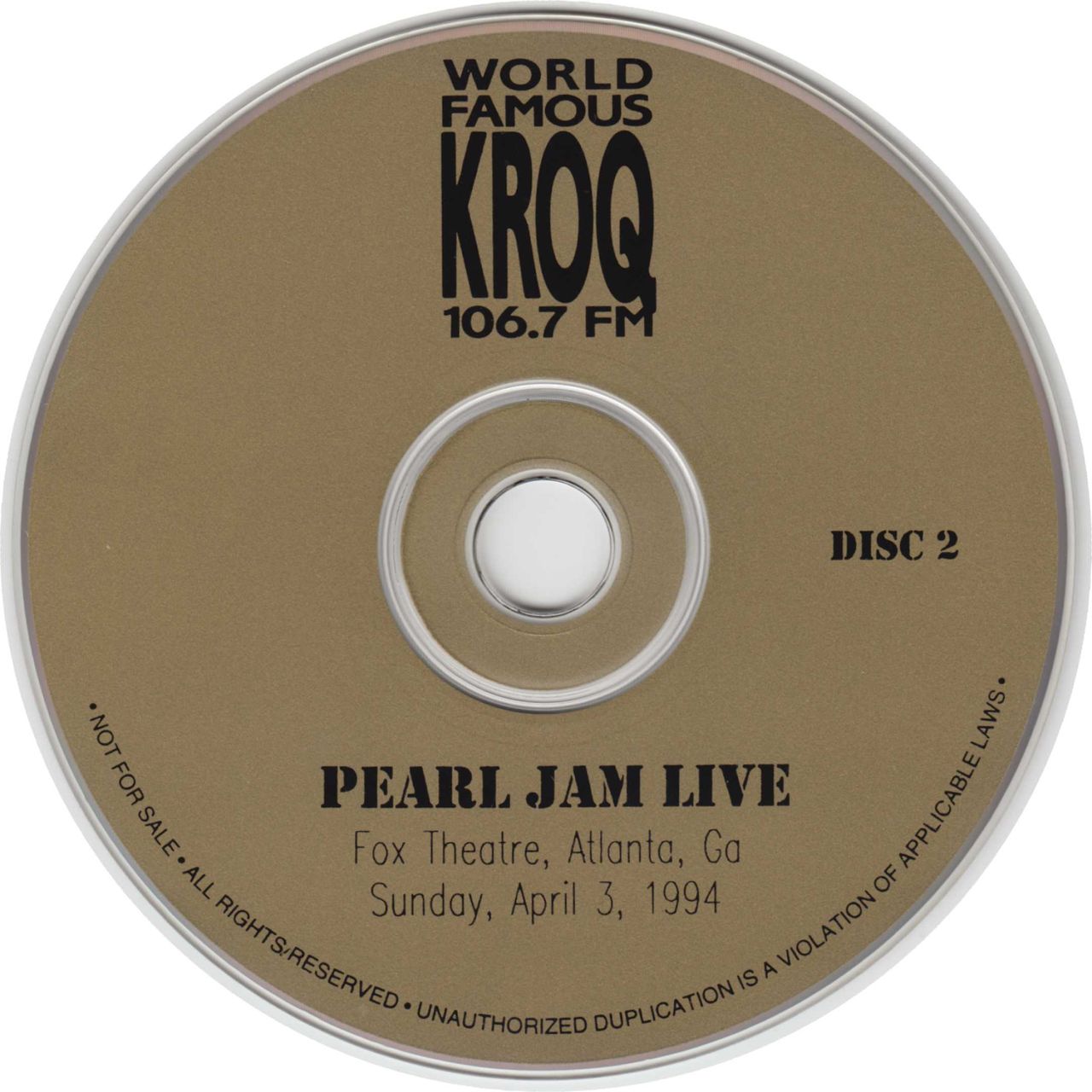 Pearl Jam Live US 2-CD album set — RareVinyl.com