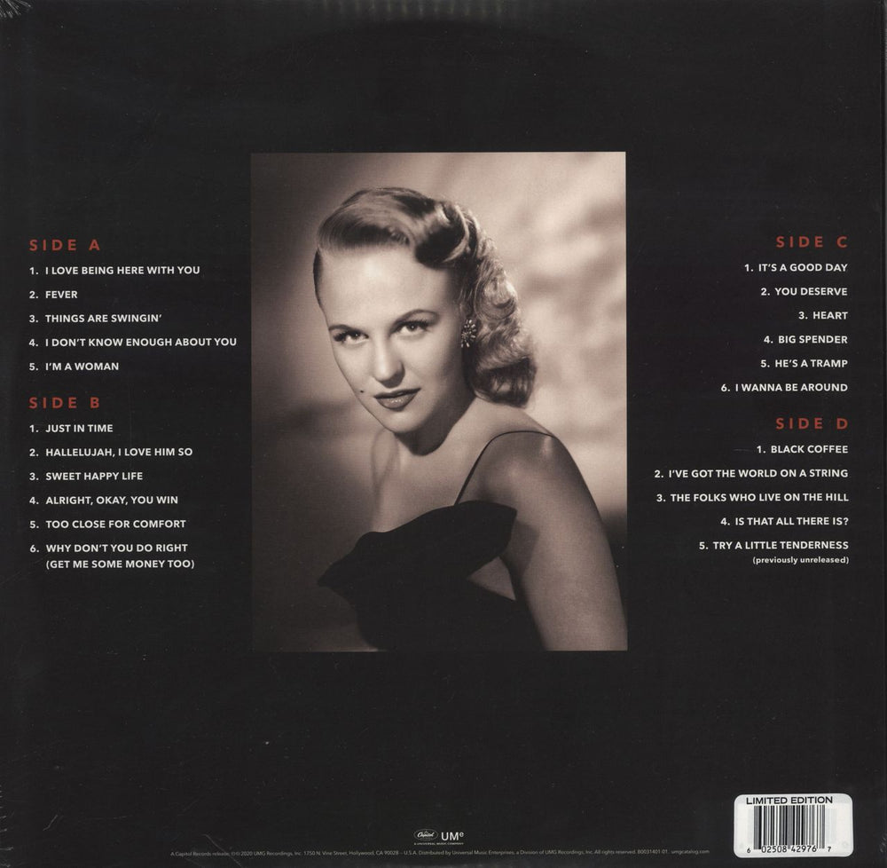 Peggy Lee Ultimate Peggy Lee - Clear Vinyl - Sealed US 2-LP vinyl record set (Double LP Album) 602508429767