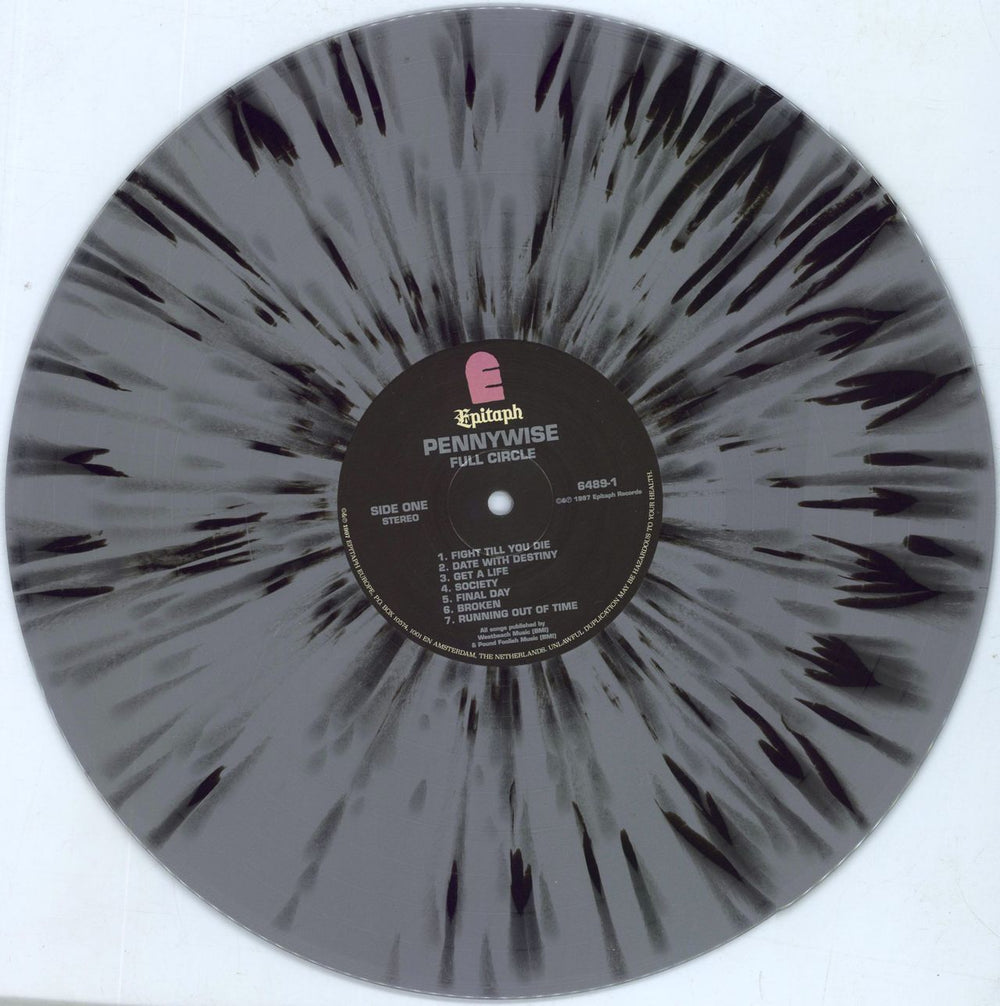 Pennywise Full Circle - Silver With Black Splatter Vinyl US vinyl LP album (LP record) PNYLPFU810130