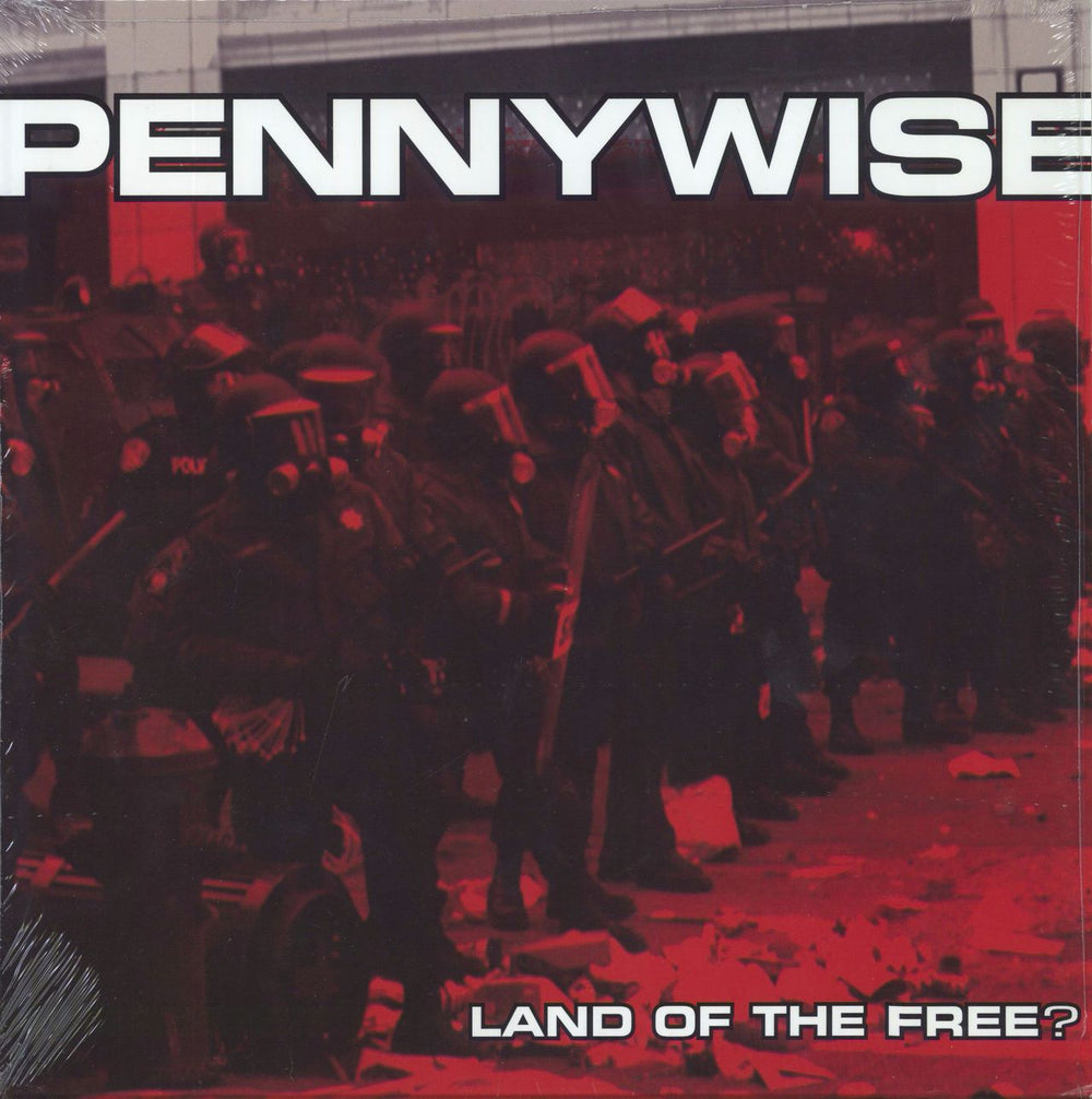 Pennywise Land Of The Free - Red Opaque Vinyl UK vinyl LP album (LP record) 86489-1