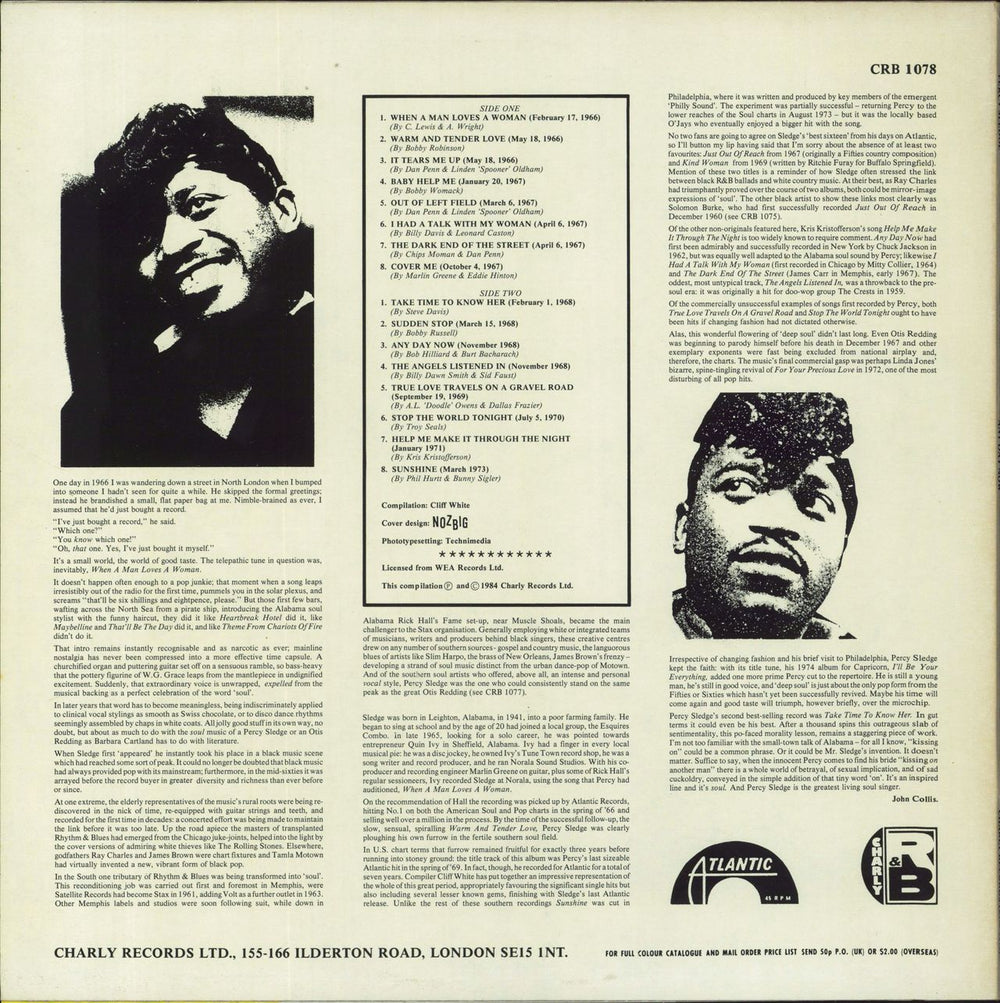 Percy Sledge Any Day Now UK vinyl LP album (LP record)