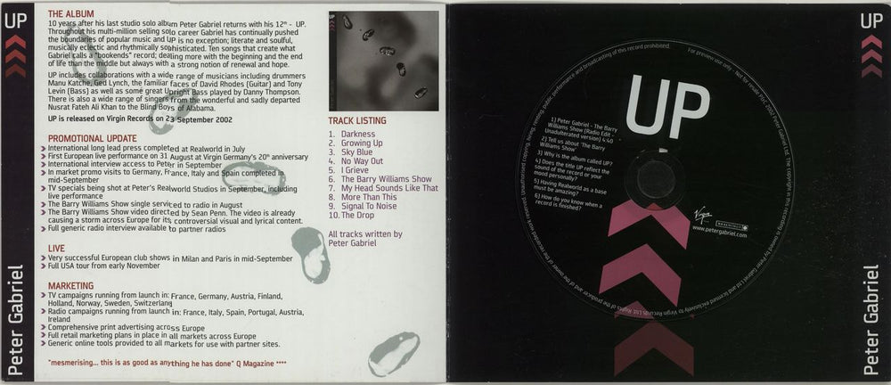 Peter Gabriel Up UK Promo CD single (CD5 / 5")