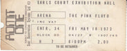 Pink Floyd Earls Court Concerts - May 1973 + 18th Ticket Stub UK tour programme PINTREA777779