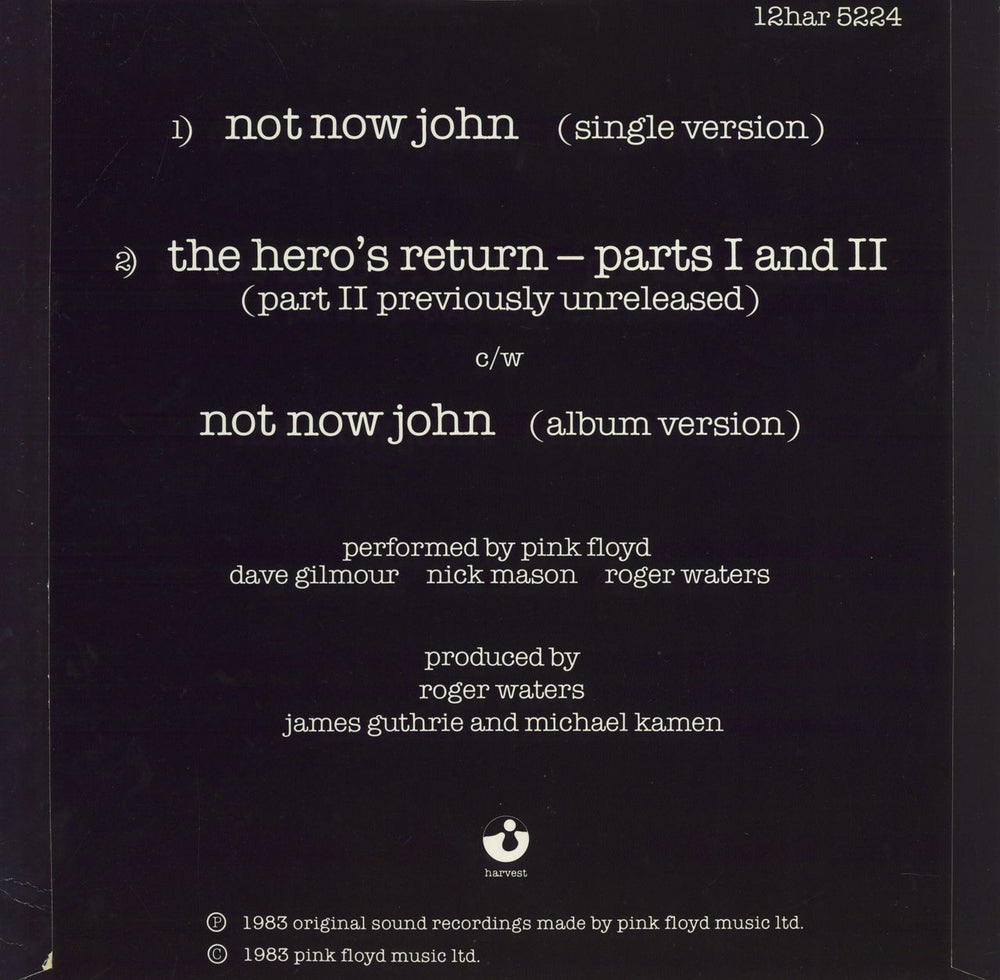 Pink Floyd Not Now John - EX UK 12" vinyl single (12 inch record / Maxi-single)