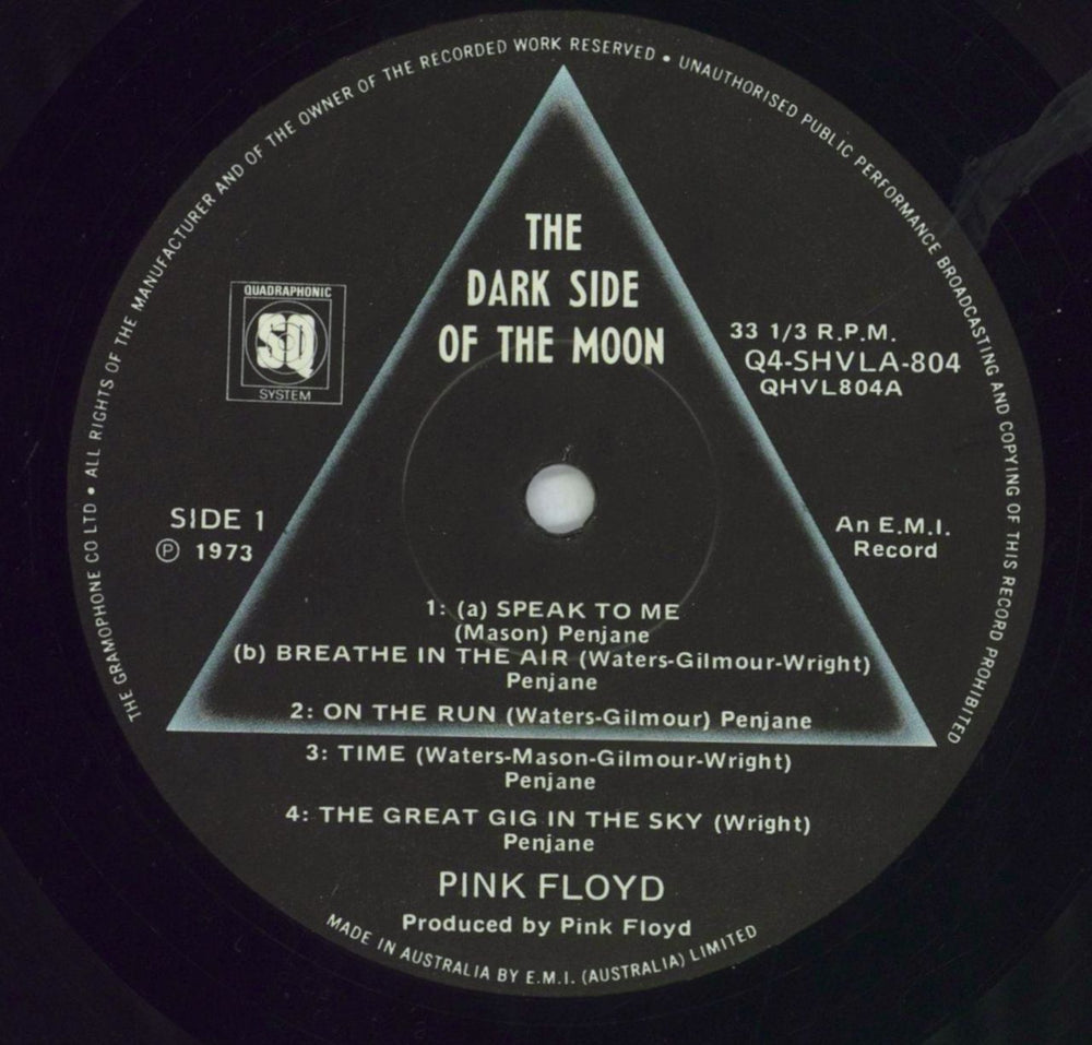 Pink Floyd The Dark Side Of The Moon - VG Australian vinyl LP album (LP record) PINLPTH828776