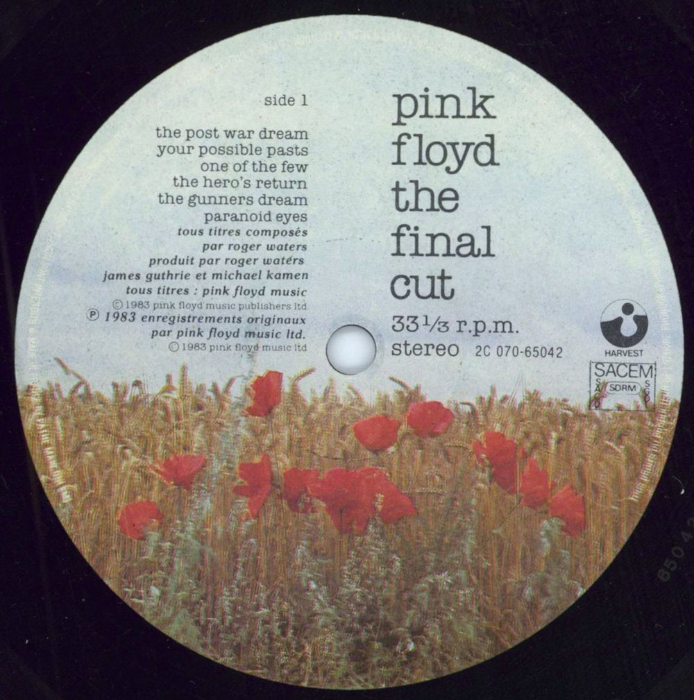 Pink Floyd The Final Cut - EX French vinyl LP album (LP record) PINLPTH781453