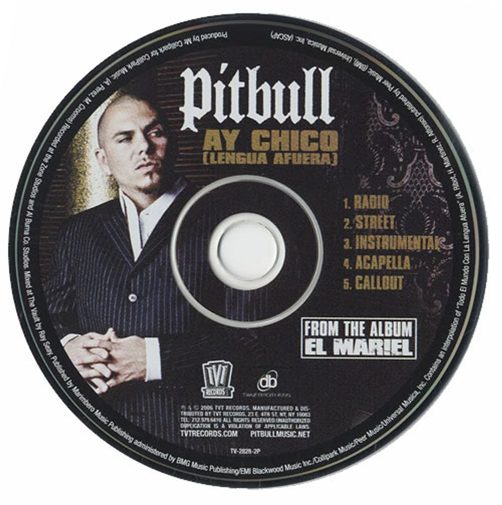 Pitbull Ay Chico [Lengua Afuera] US Promo CD single (CD5 / 5") TV-2828-2P