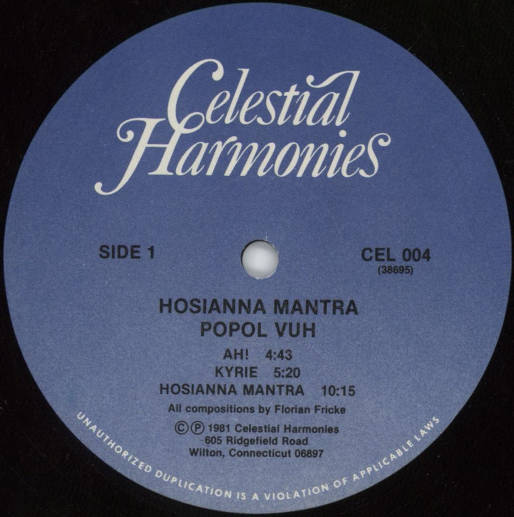 Popol Vuh Hosianna Mantra US vinyl LP album (LP record) PVULPHO816128