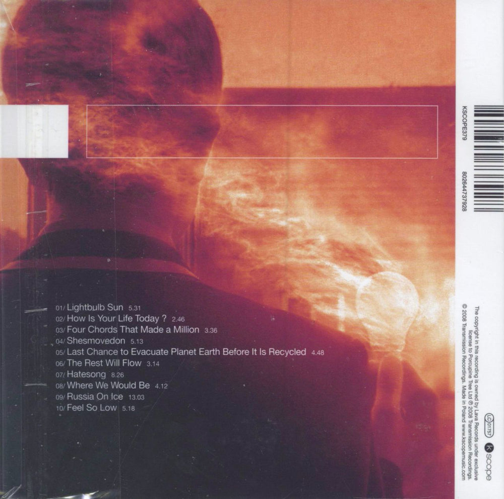 Porcupine Tree Lightbulb Sun UK CD album (CDLP) 802644737928