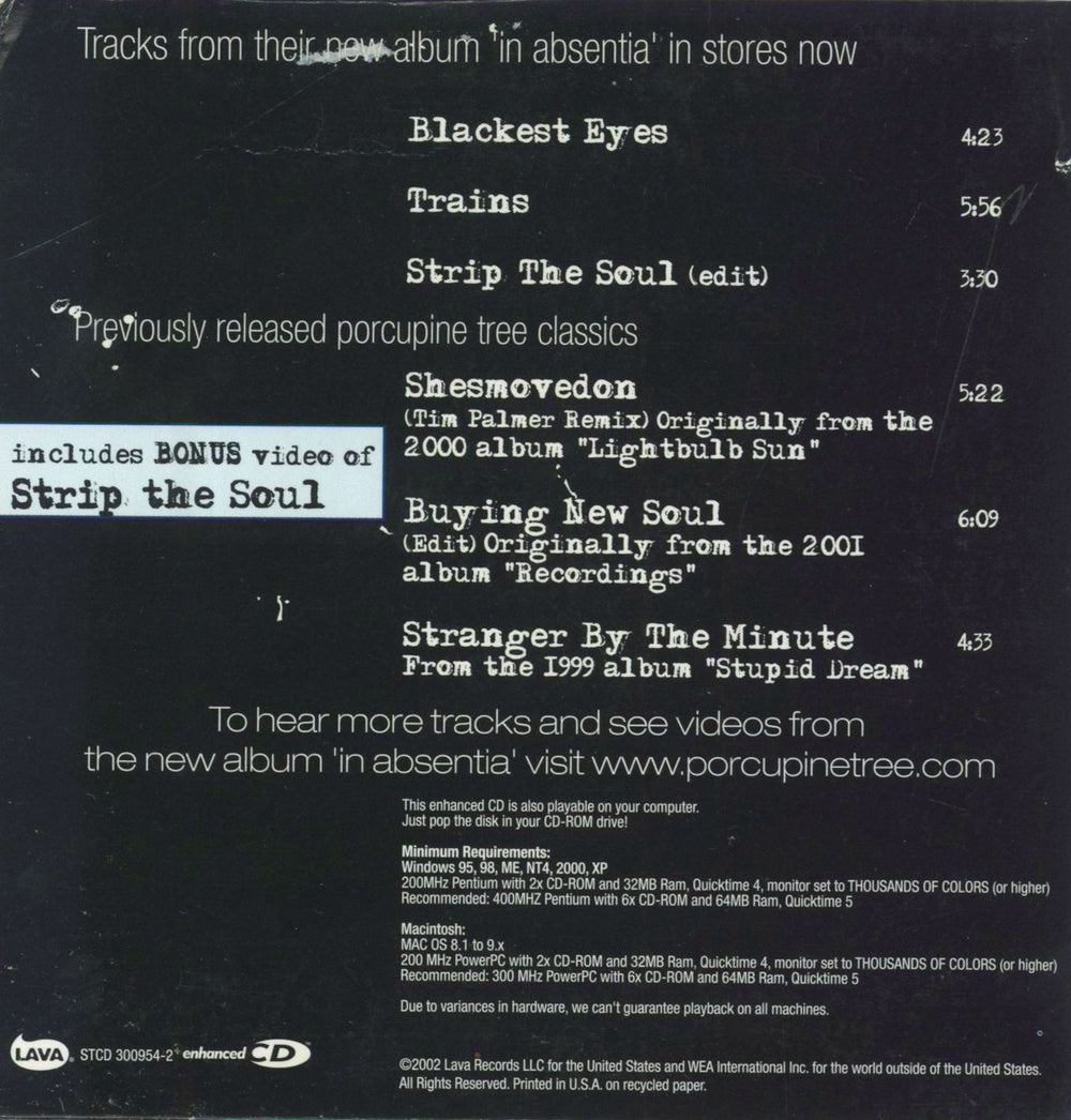 Porcupine Tree Sampler US Promo CD album (CDLP)