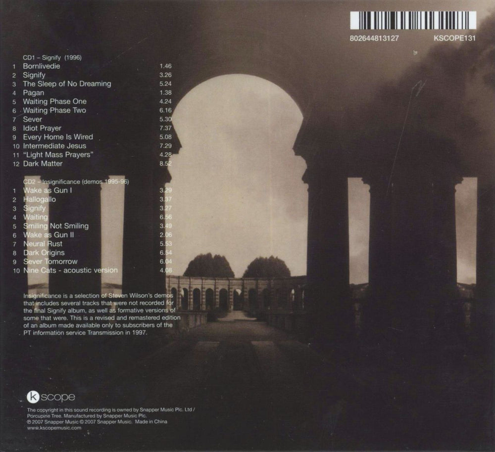 Porcupine Tree Signify UK 2 CD album set (Double CD) 802644813127