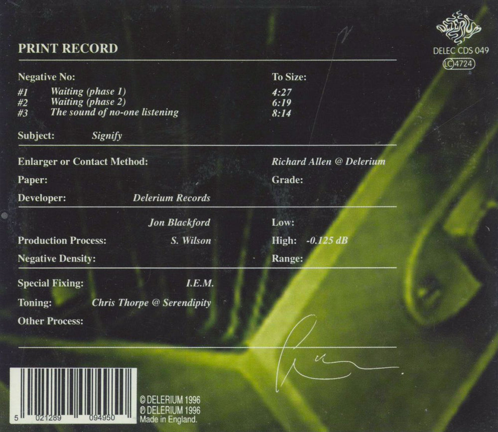 Porcupine Tree Waiting UK CD single (CD5 / 5") 5021289094950