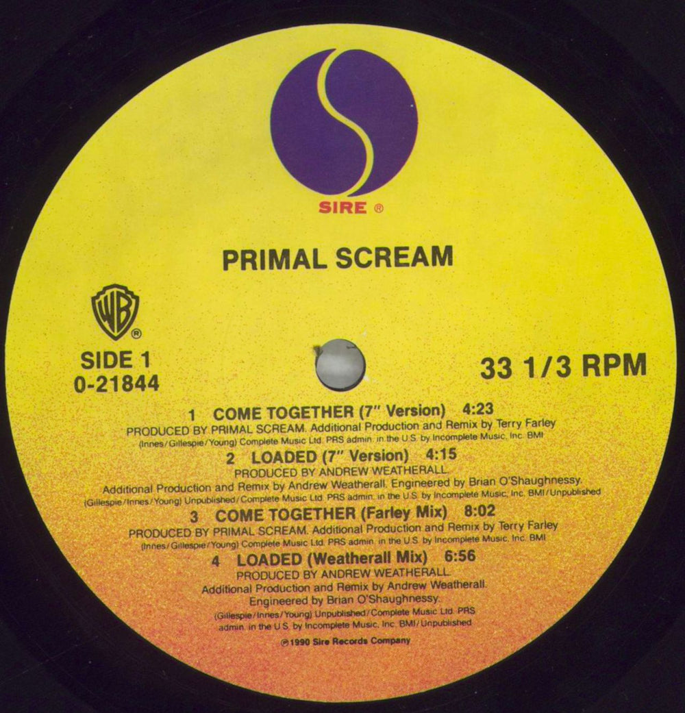 Primal Scream Come Together US 12" vinyl single (12 inch record / Maxi-single) PML12CO44932