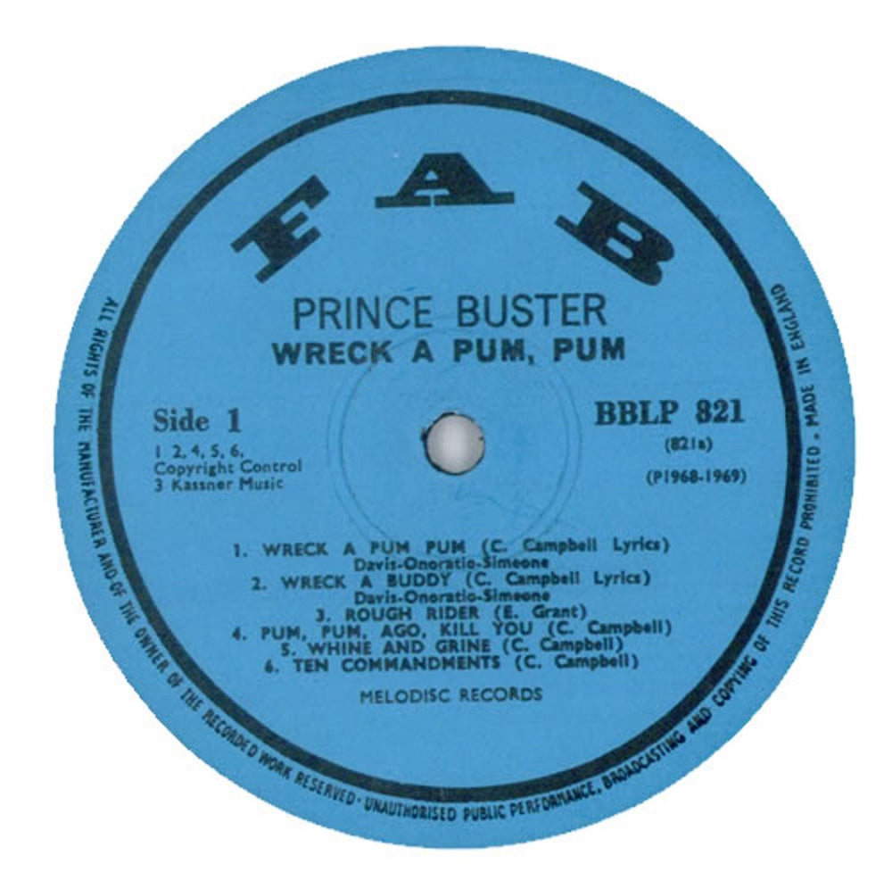 Prince Buster Wreck A Pum Pum UK Vinyl LP — RareVinyl.com