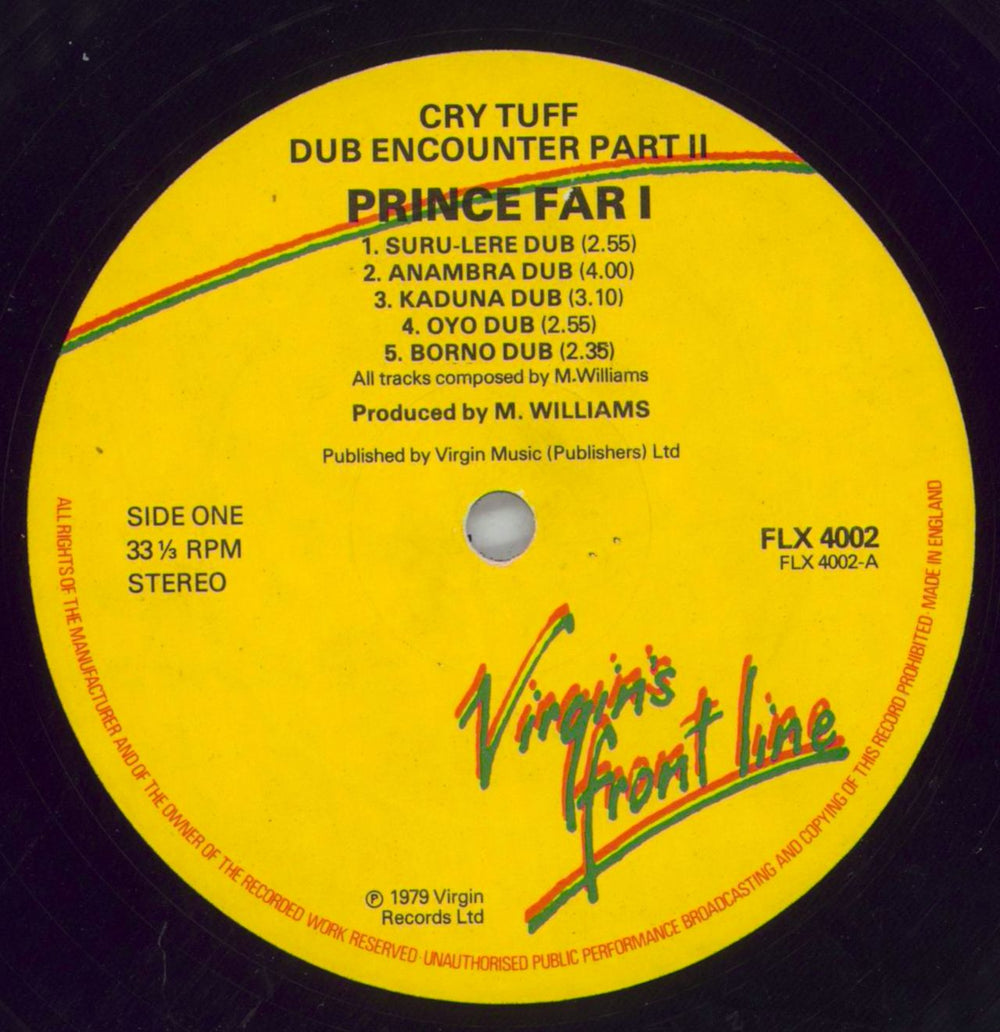 Prince Far I Cry Tuff Dub Encounter Part 2 UK vinyl LP album (LP record) PFILPCR821154