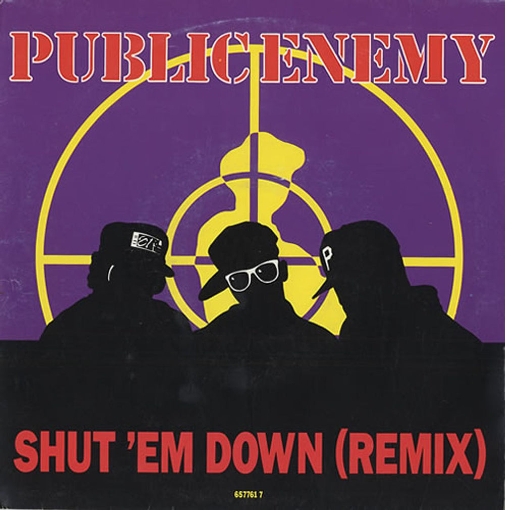 Public Enemy Shut 'Em Down (Remix) Dutch 7" vinyl single (7 inch record / 45) 6577617