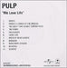Pulp We Love Life UK Promo CD-R acetate CD ACETATE
