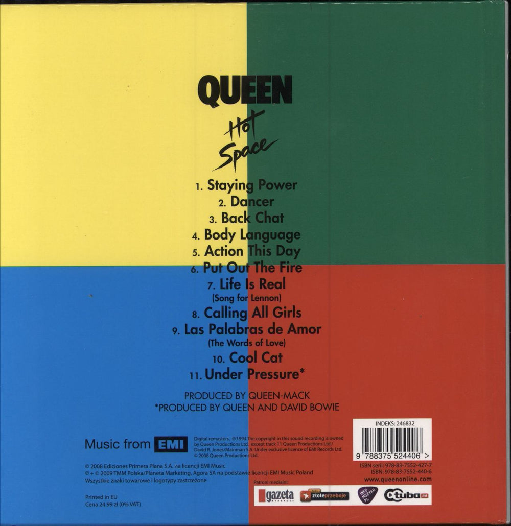 Queen Hot Space Polish CD album (CDLP) 9788375524406