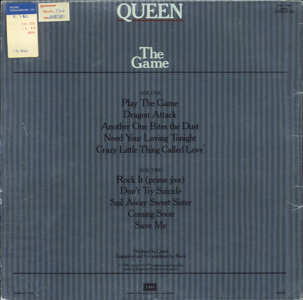 Queen The Game - 1st UK vinyl LP album (LP record)