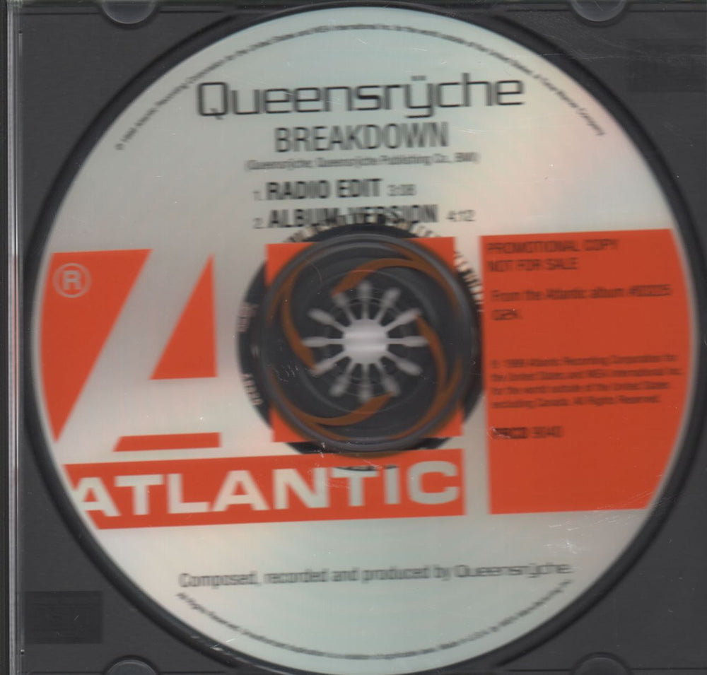 Queensryche Breakdown US Promo CD single (CD5 / 5") PRCD9040