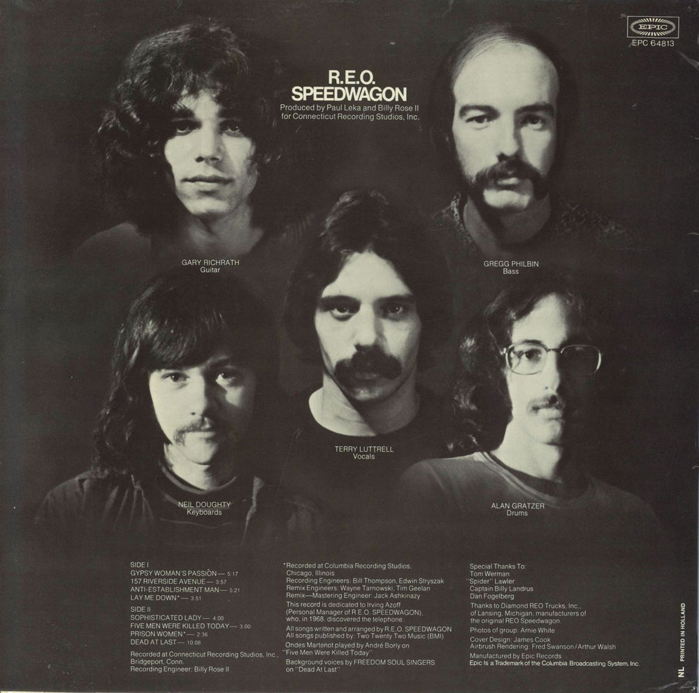 R.E.O. Speedwagon R.E.O. Speedwagon Dutch vinyl LP album (LP record)