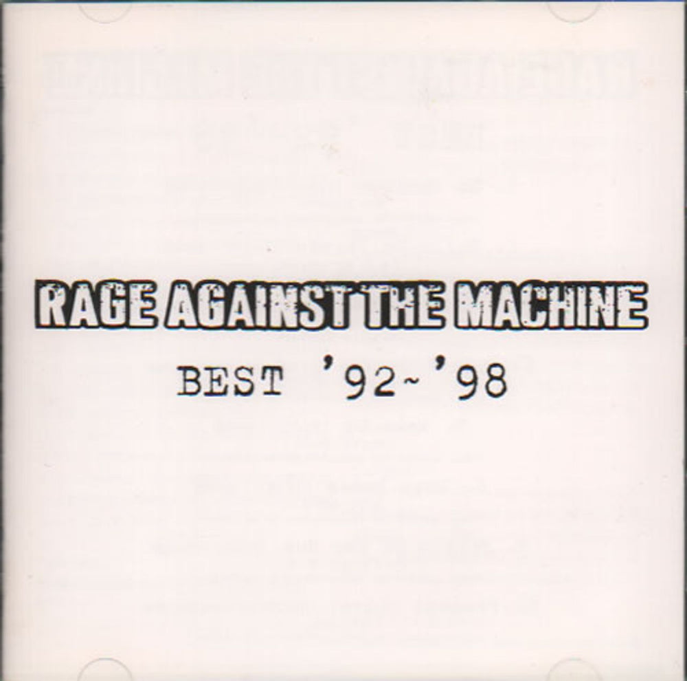 Rage Against The Machine Best '92-'98 Japanese Promo CD album (CDLP) XDCS93360