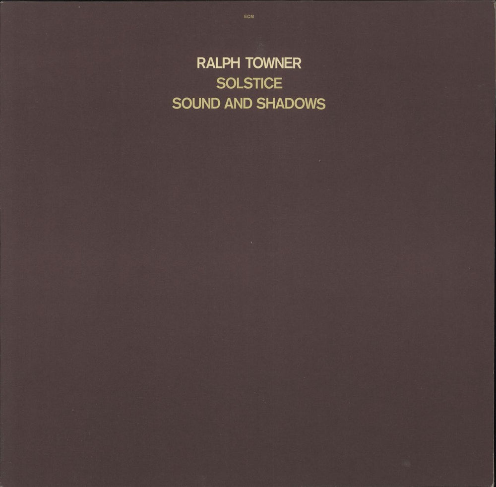 Ralph Towner Solstice/ Sound And Shadows German vinyl LP album (LP record) ECM1095