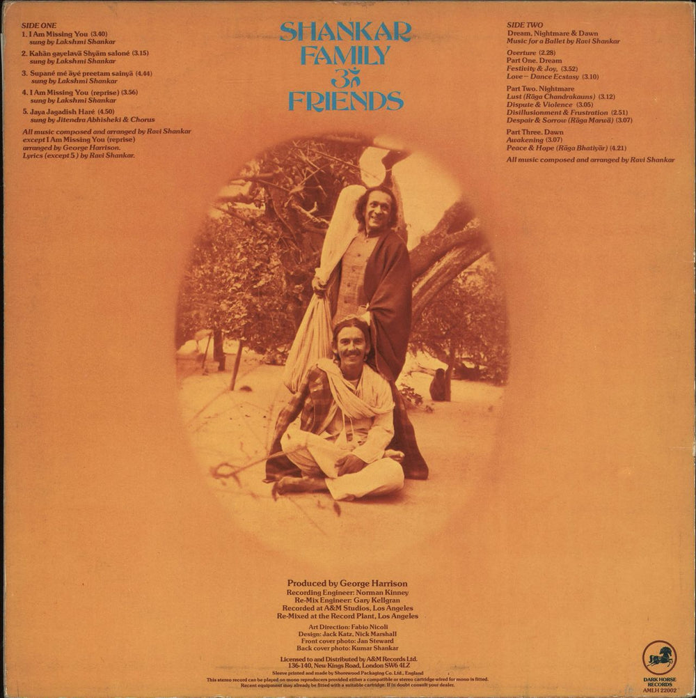 Ravi Shankar Shankar Family & Friends - EX UK vinyl LP album (LP record) AMLH22002