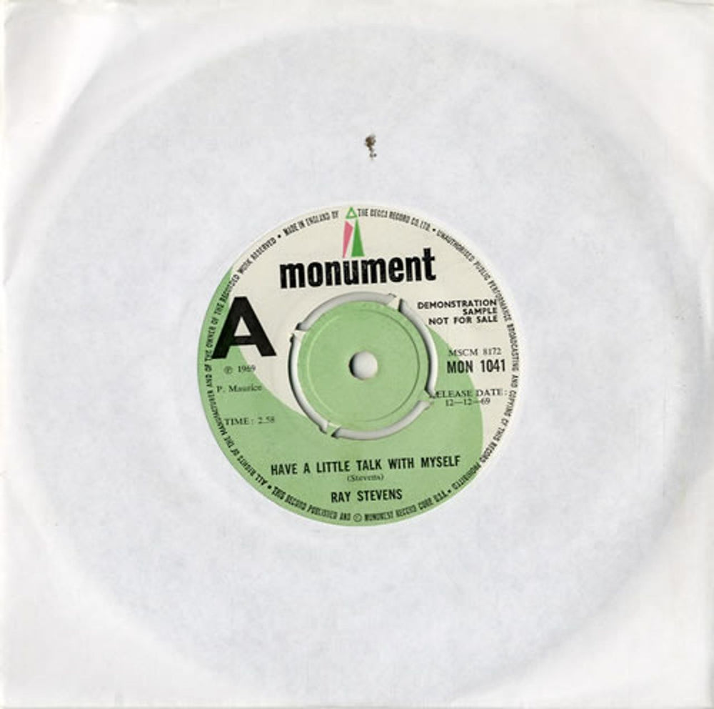 Ray Stevens Have A Little Talk With Myself UK Promo 7" vinyl single (7 inch record / 45) MON1041