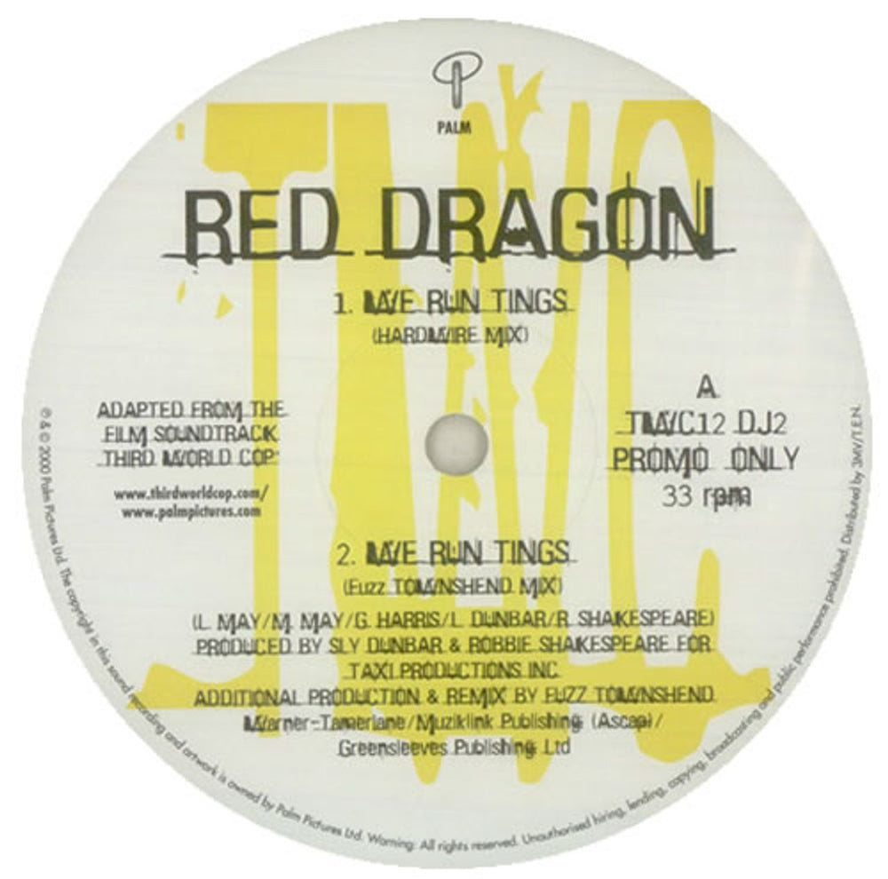 Red Dragon We Run Tings UK Promo 12" vinyl single (12 inch record / Maxi-single) TWC12DJ2