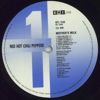 Red Hot Chili Peppers Mother's Milk + Ticket stub UK Vinyl LP —  RareVinyl.com