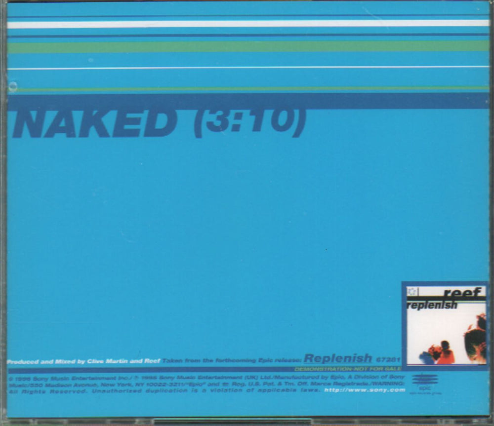 Reef Naked US Promo CD single (CD5 / 5") EEFC5NA82926